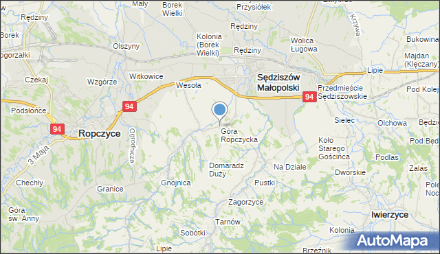 mapa Góra Ropczycka, Góra Ropczycka na mapie Targeo